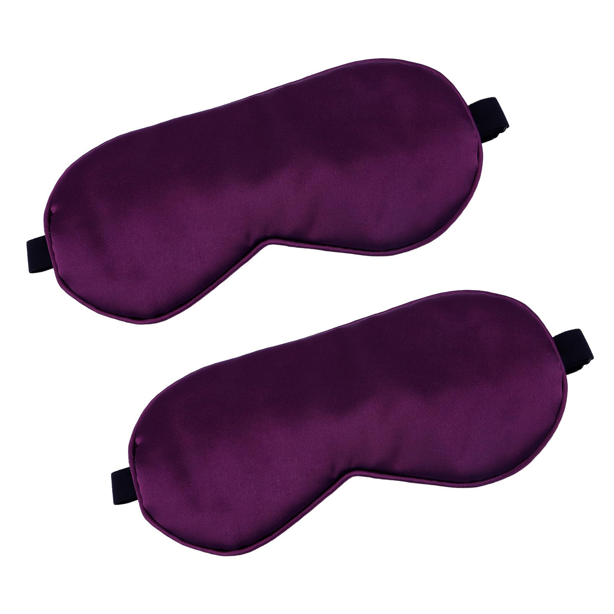 QIHOMPIB antifaz seda morada para dormir bloquea la luz para un descanso más profundo.