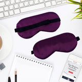 QIHOMPIB antifaz de seda morada para viaje, ligero y portátil.