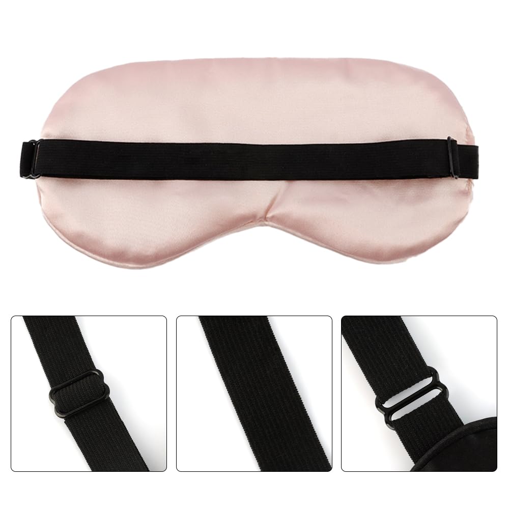 Antifaz de seda rosa QIHOMPIB ligero ideal para viajes y descanso nocturno