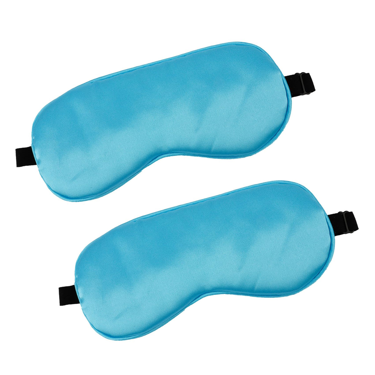 QIHOMPIB mascarilla de seda azul para dormir, paquete doble para viajes.