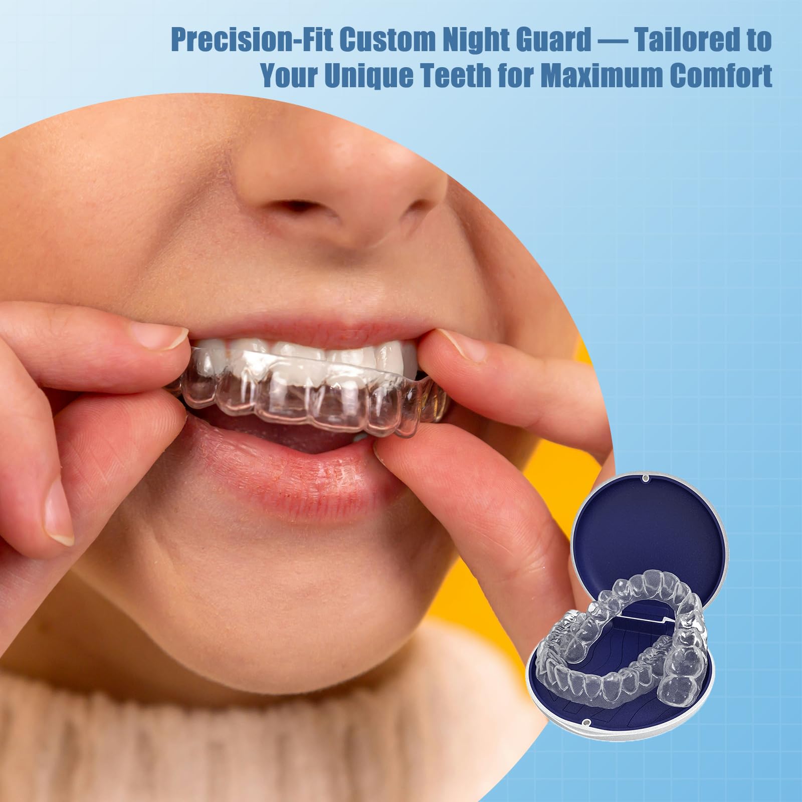 Qiivosm Protector Nocturno: ajuste para dientes superiores o inferiores.
