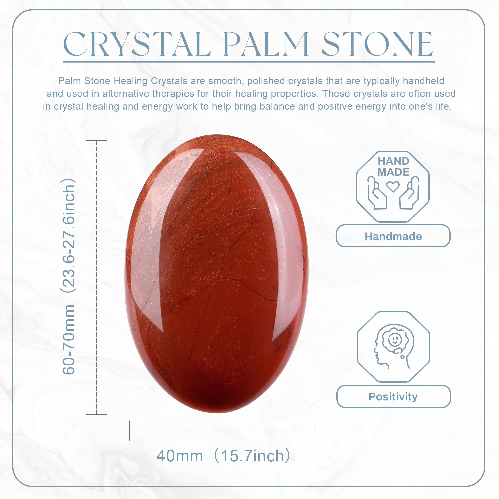 Piedra palma jaspe rojo de QINJIEJIE para concentración durante estudio