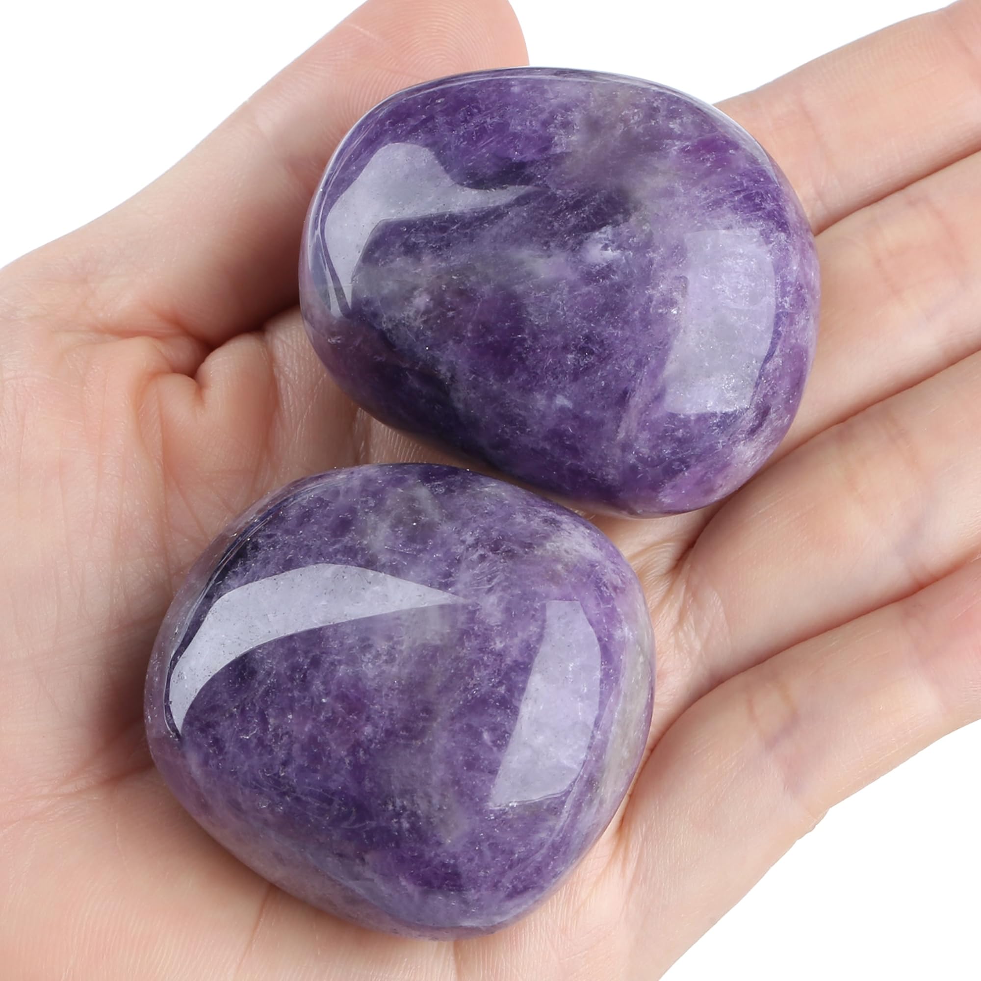 QINJIEJIE amatista dos piezas curación, ideal para meditación y bienestar.