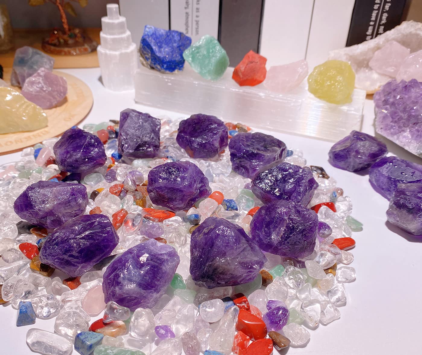 QINJIEJIE amatista para meditación y rituales, favorece enfoque y serenidad.