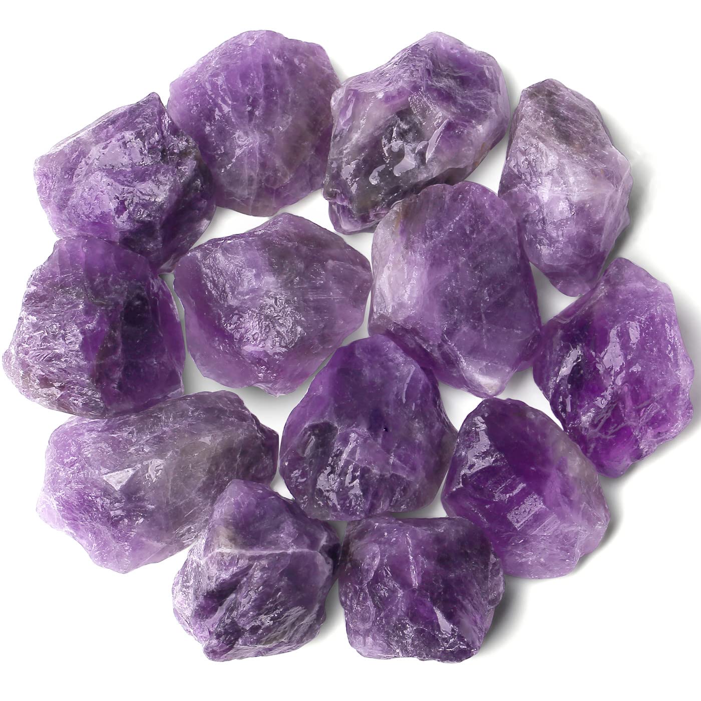 QINJIEJIE amatista con superficie natural para exhibir en estantería o altar.