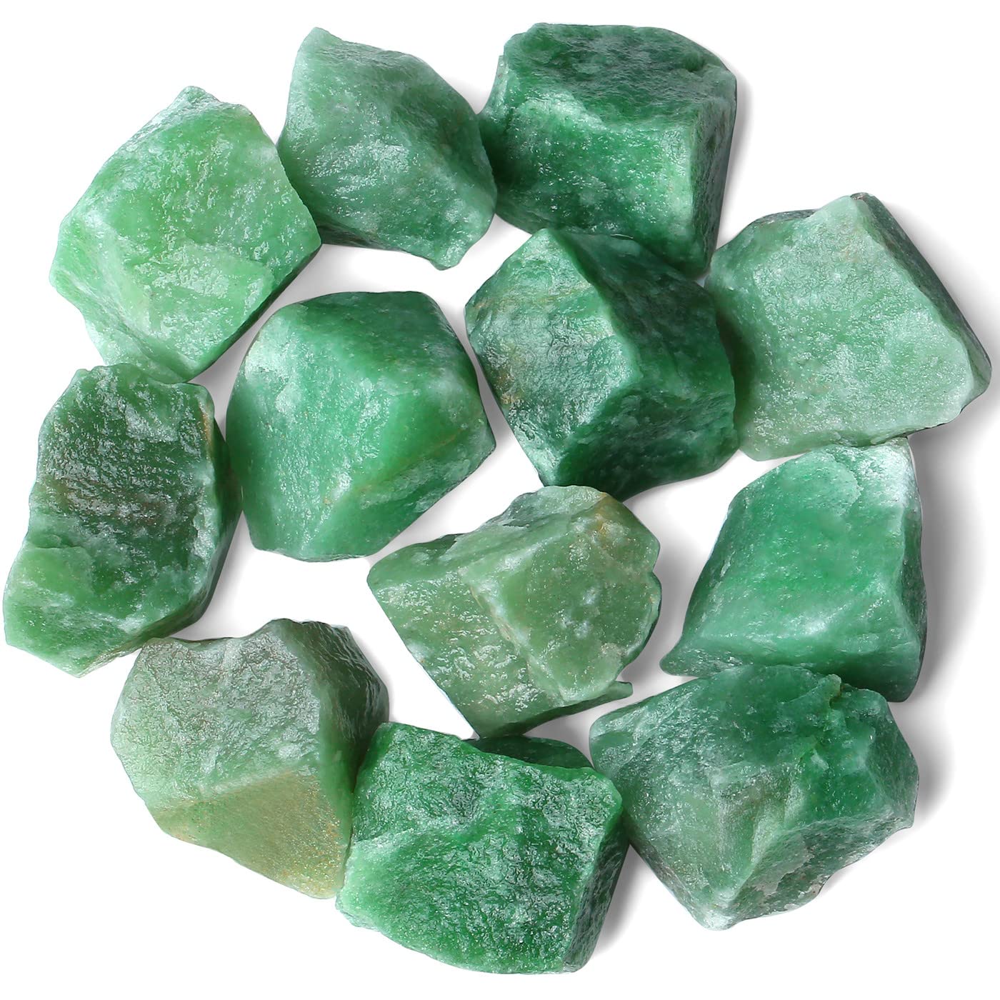QINJIEJIE aventurina verde crudo, piedras naturales para meditación y decoración.