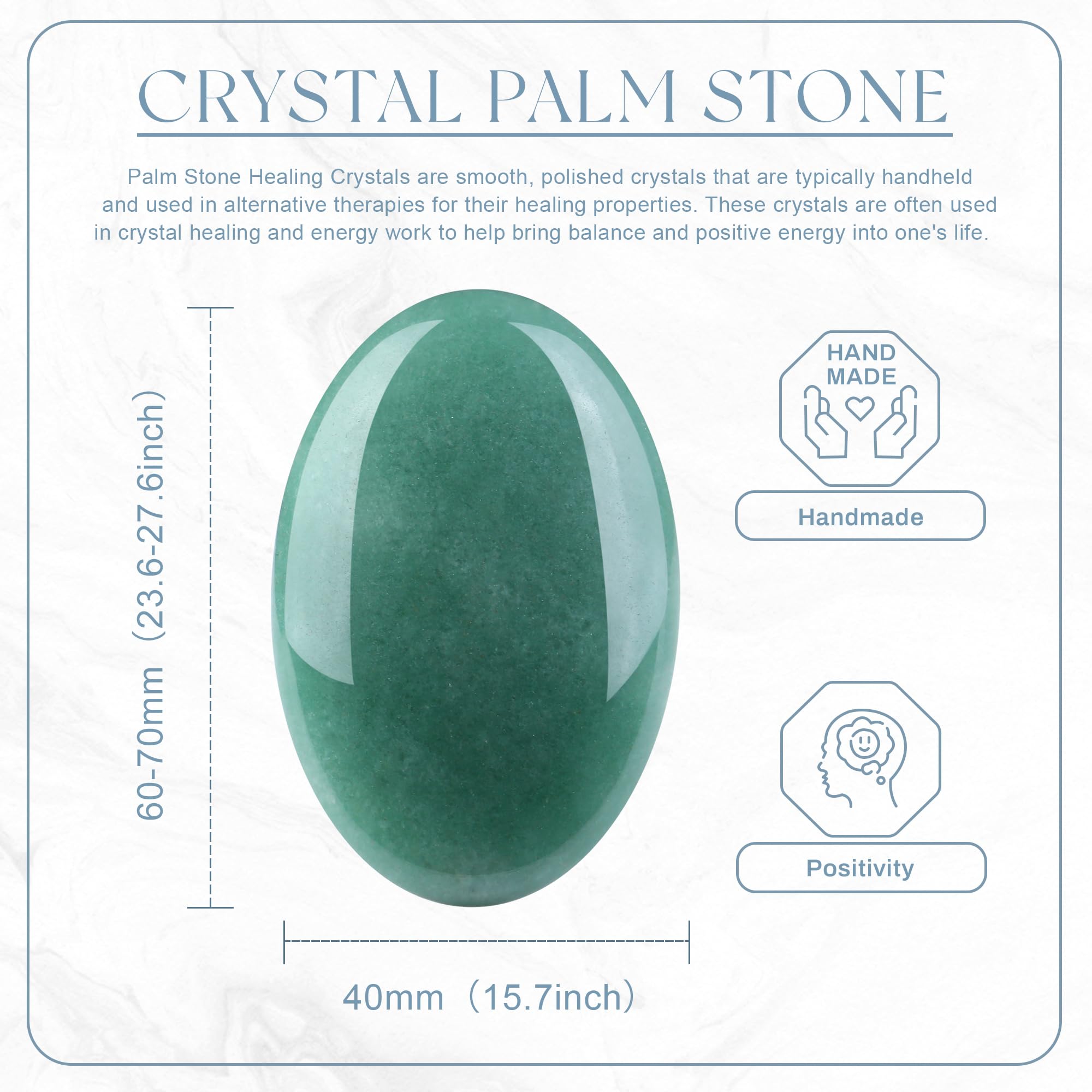 QINJIEJIE aventurina verde, palma pulida para mindfulness.