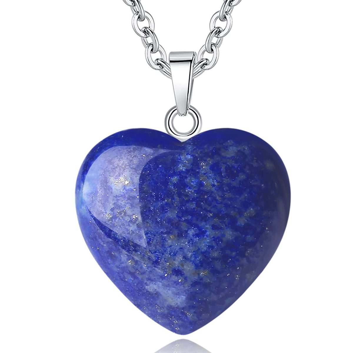 QINJIEJIE collar corazón lapislazuli para uso diario y equilibrio emocional