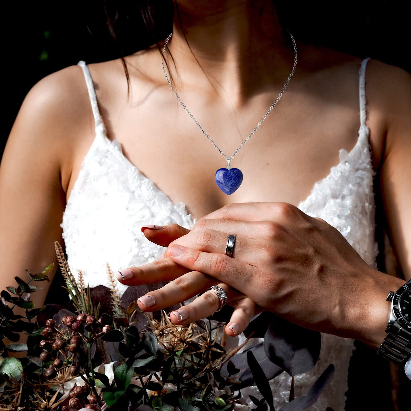 QINJIEJIE colgante lapislazuli para meditación y serenidad