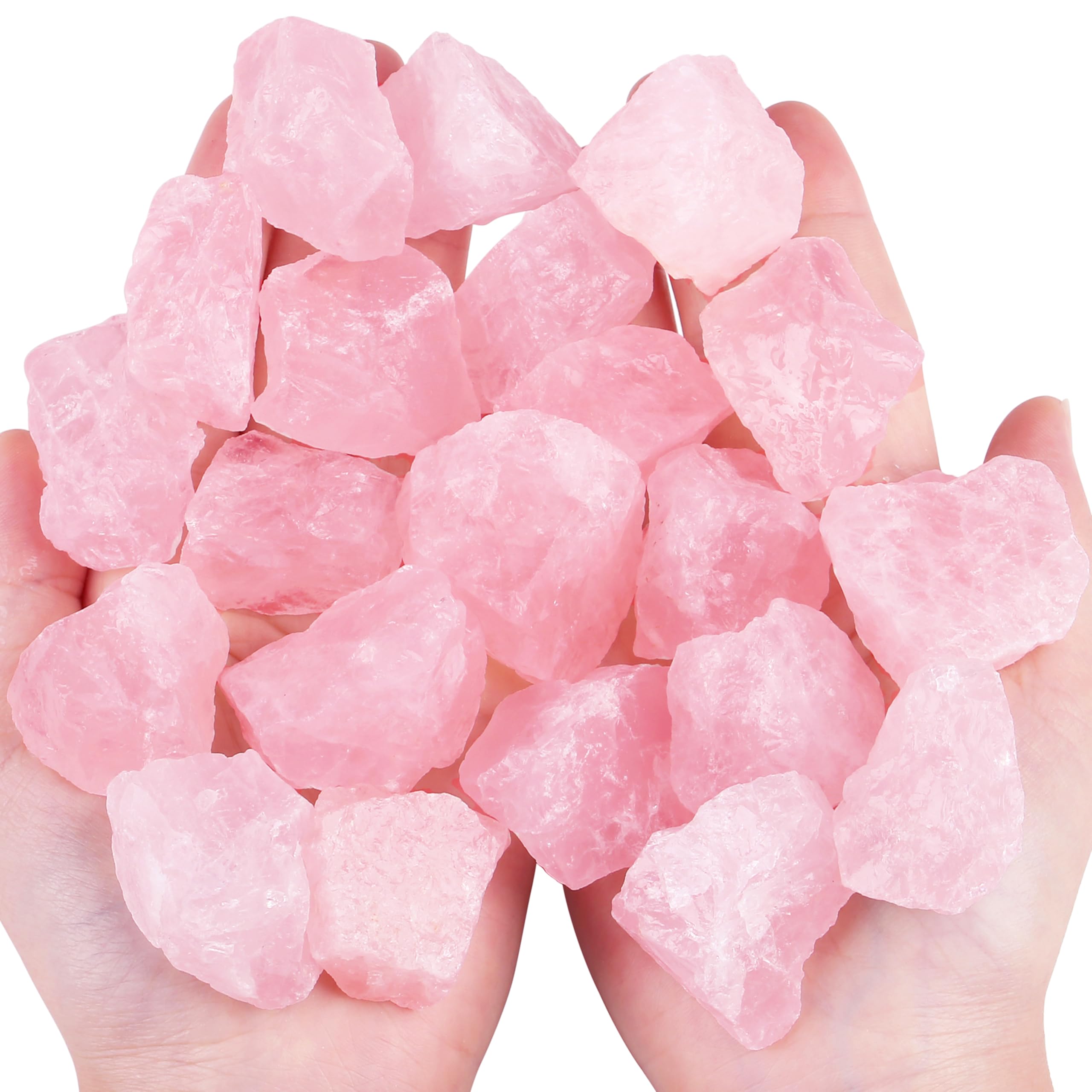 QINJIEJIE cuarzo rosa crudo de 1 pulgada para meditación y decoración.