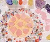 QINJIEJIE cuarzo rosa crudo, textura única, perfecto para manualidades.