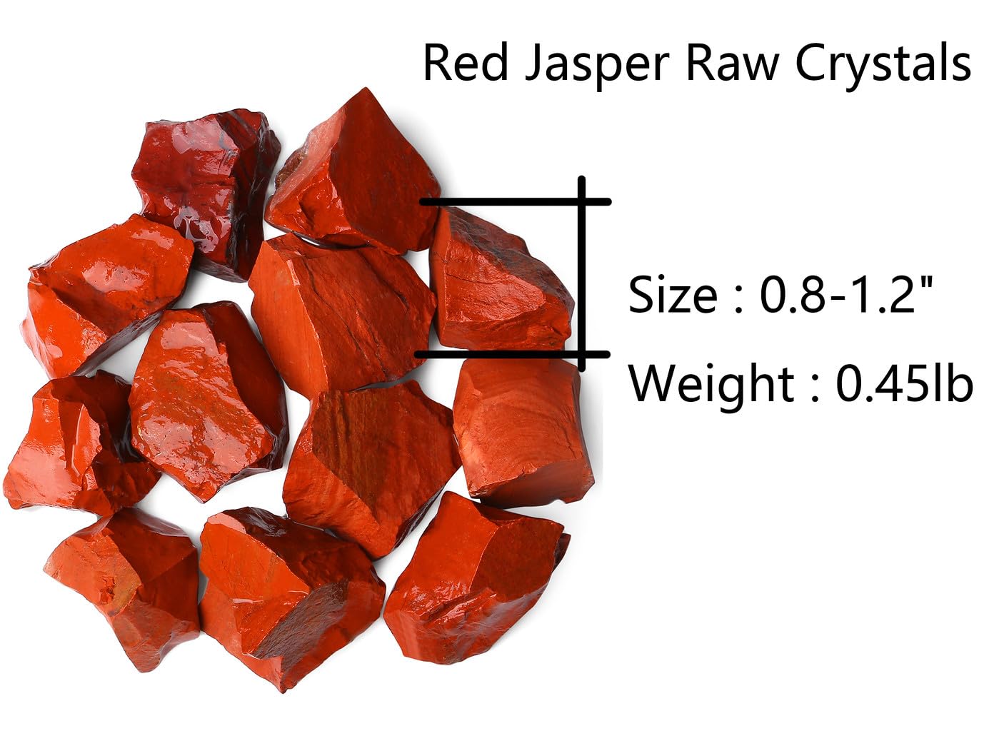QINJIEJIE jaspe rojo crudo, textura y color vivos para proyectos de joyería