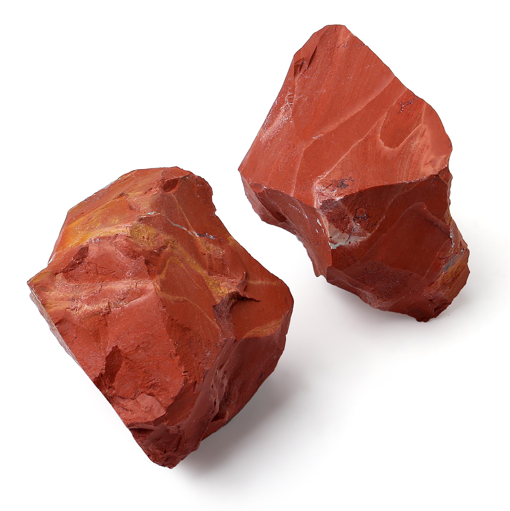 QINJIEJIE jaspe rojo, piedras crudas, dos piezas para decoración natural.