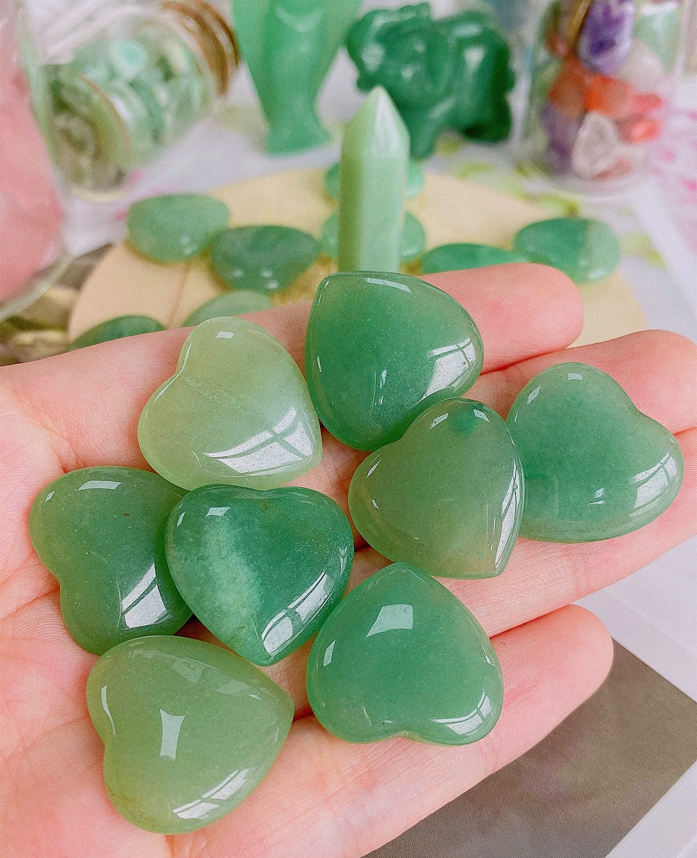 QINJIEJIE Juego de 20 piezas verdes para prácticas de relajación y concentración.