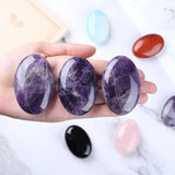 Piedra palma amatista morada de QINJIEJIE para equilibrio emocional