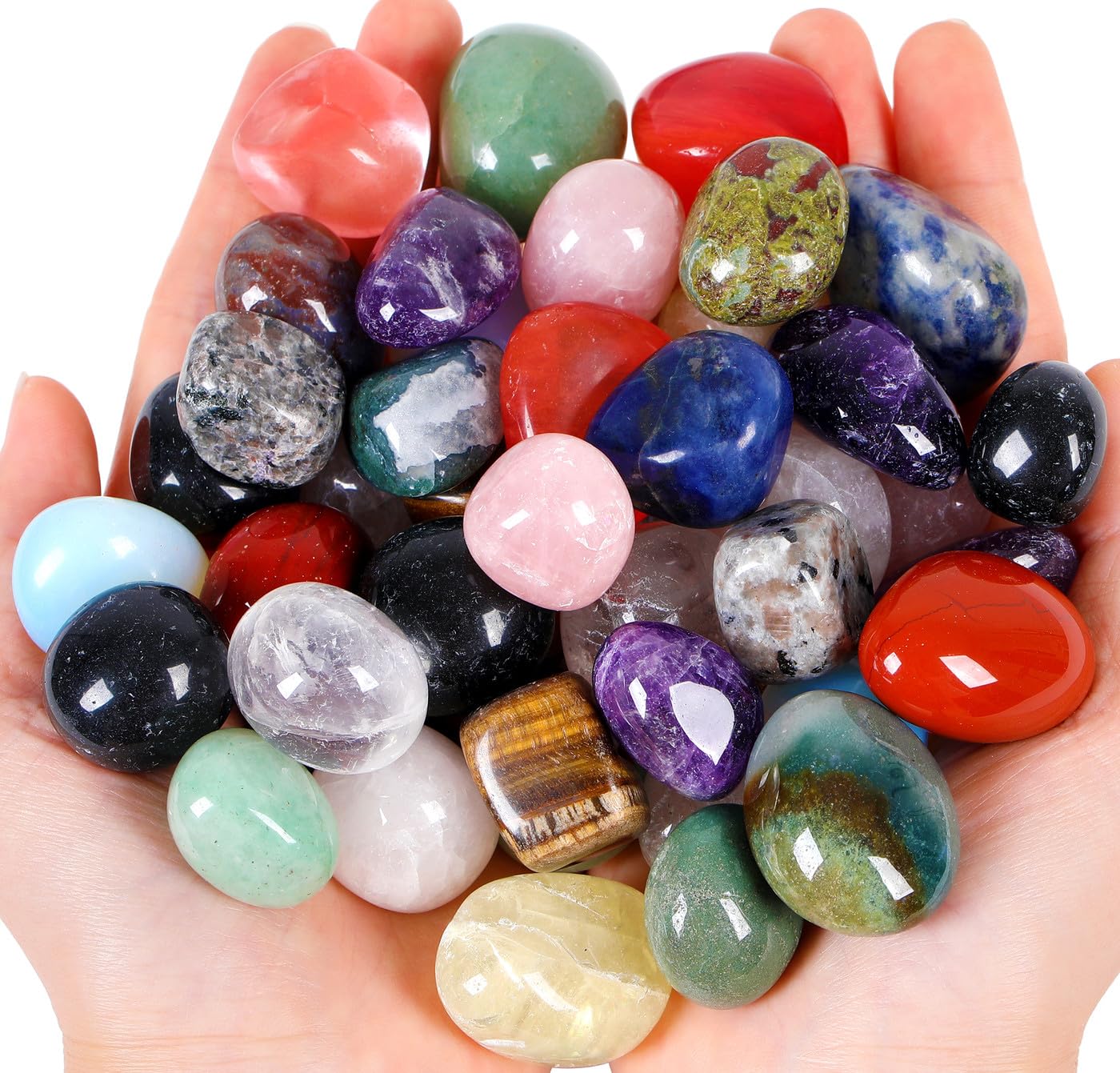 Piedras pulidas QINJIEJIE en colores variados para decoración del hogar