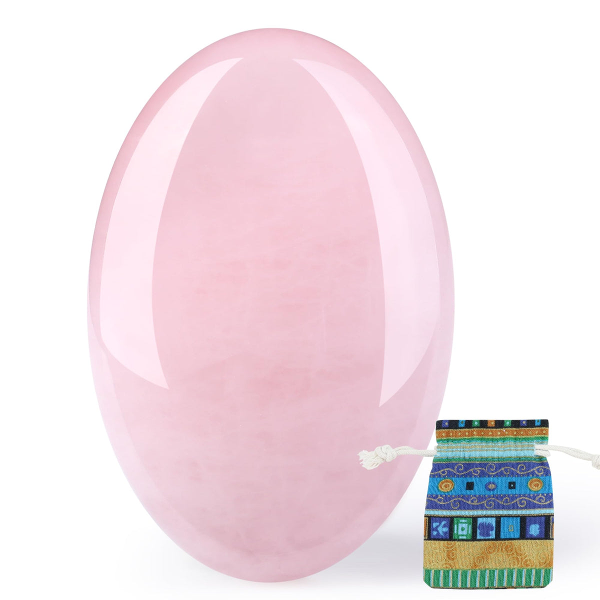 QINJIEJIE piedra palma rose quartz, frente, ideal para meditación y relajación