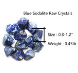 QINJIEJIE sodalita azul cruda, empaque regalo para amantes de cristales.