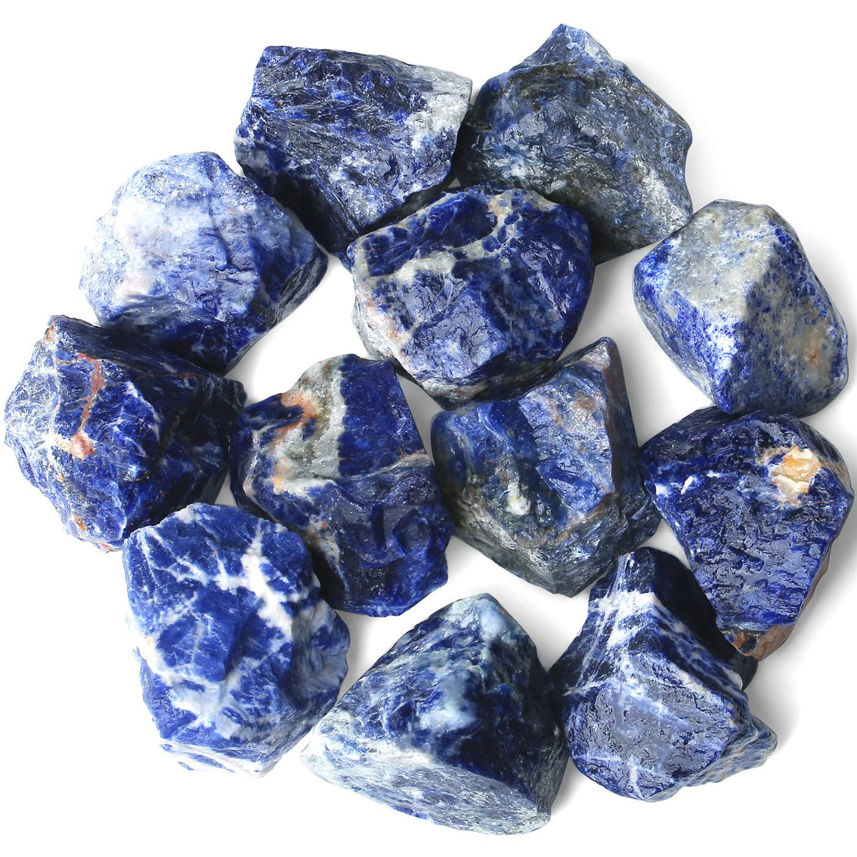 QINJIEJIE sodalita azul cruda, piedras para meditación y relajación.
