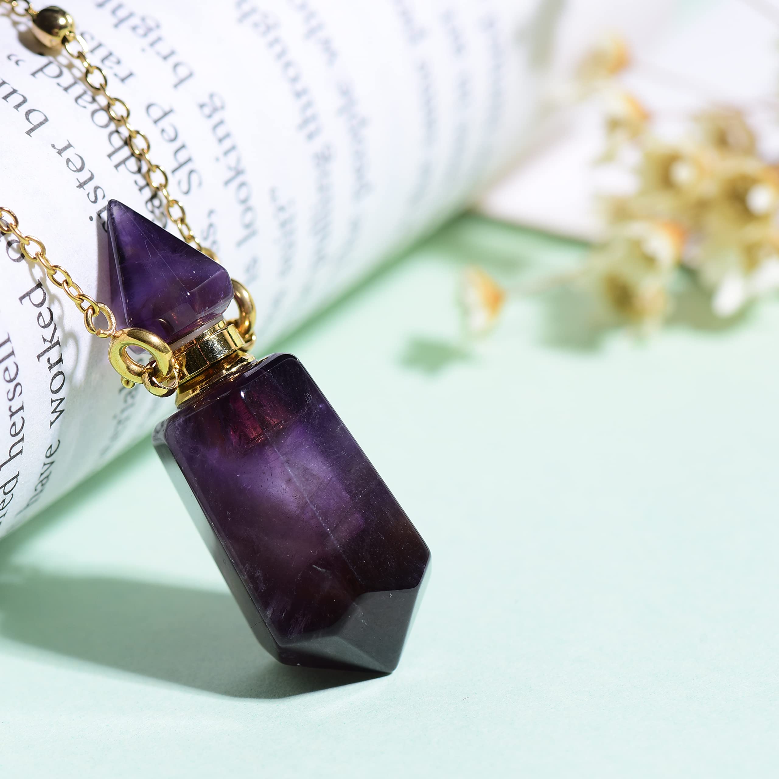QIQIXIN amatista cadena oro 18k, duradera y elegante