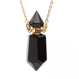 QIQIXIN collar obsidiana con botella de perfume para viajar