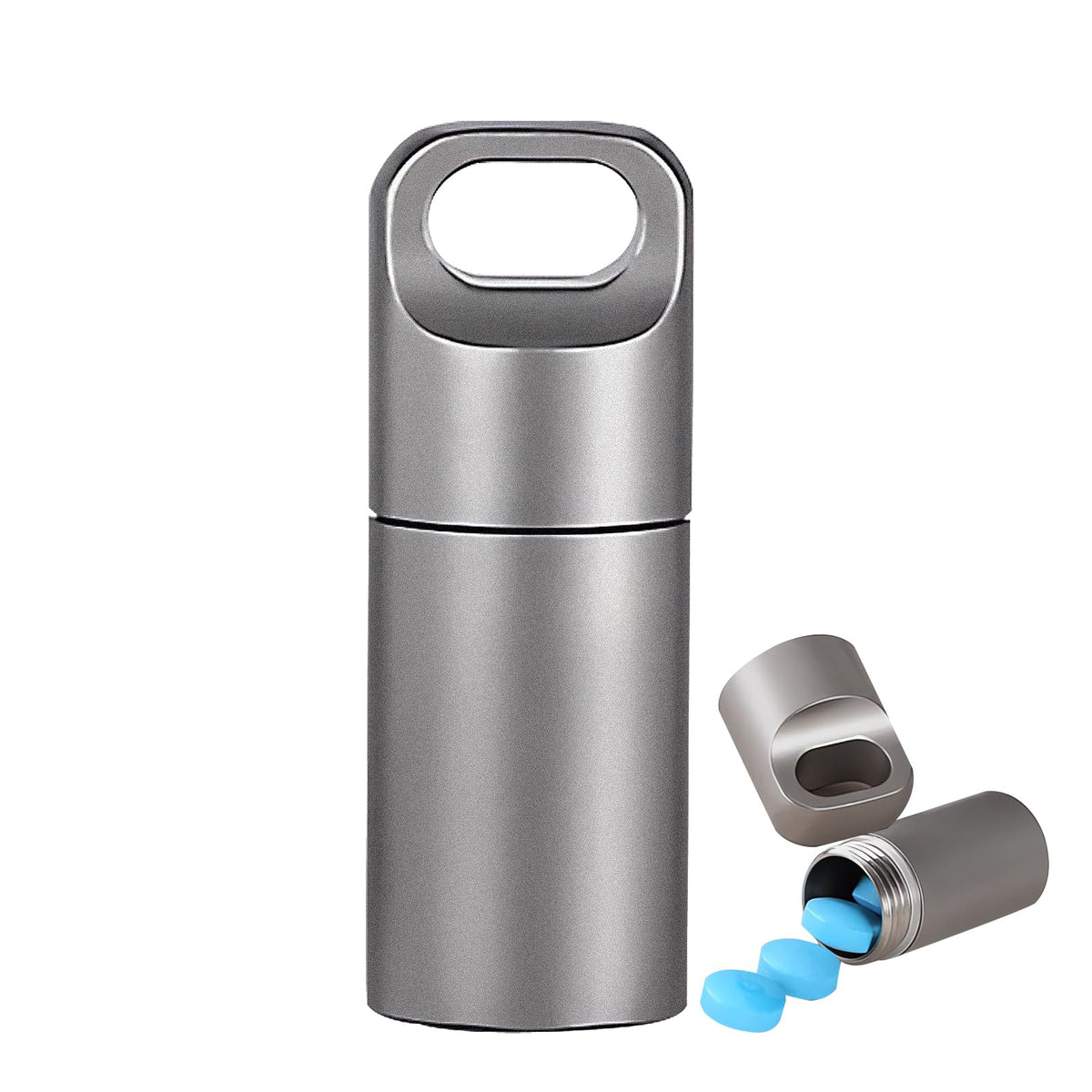 QISVVE portapastillas con llavero, práctico para llevar en bolso y llavero.