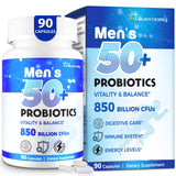 QIVERNAMY probióticos, bote visible, apoyo digestivo para hombres mayores de 50.