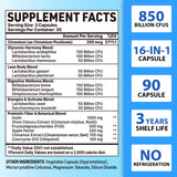 QIVERNAMY Probióticos 50+, cápsulas diarias fáciles de tomar para la salud intestinal.