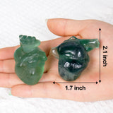 Figura de corazón fluorita de QLRSUXN para prácticas de respiración y serenidad.