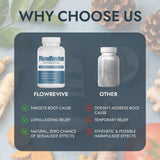 Qoenba Flow Revive Próstata caja con información de fórmula natural.