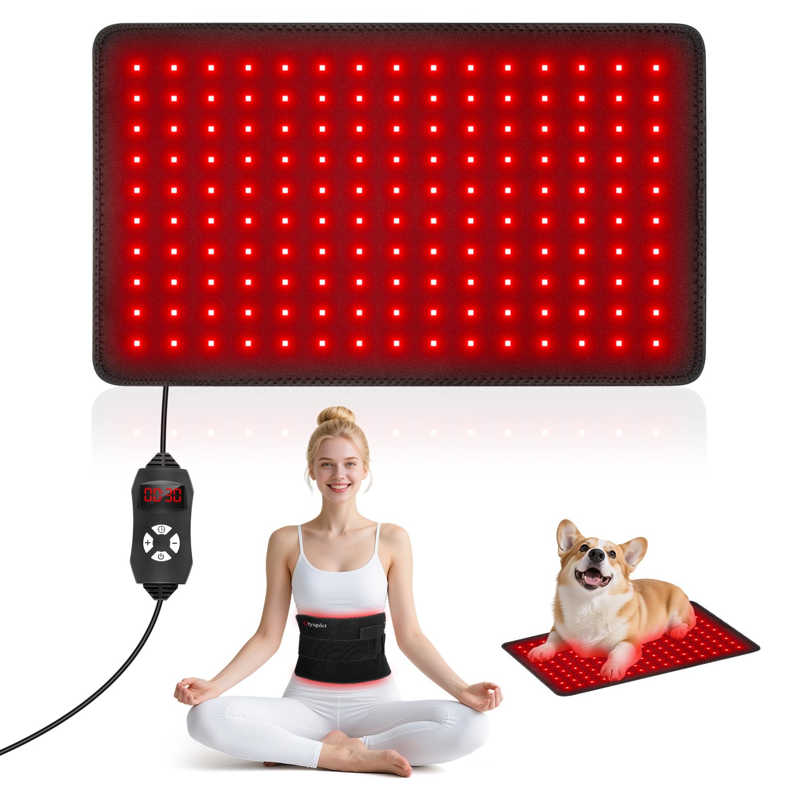 Qtyspdct almohadilla de terapia de luz roja y infrarroja para relajación
