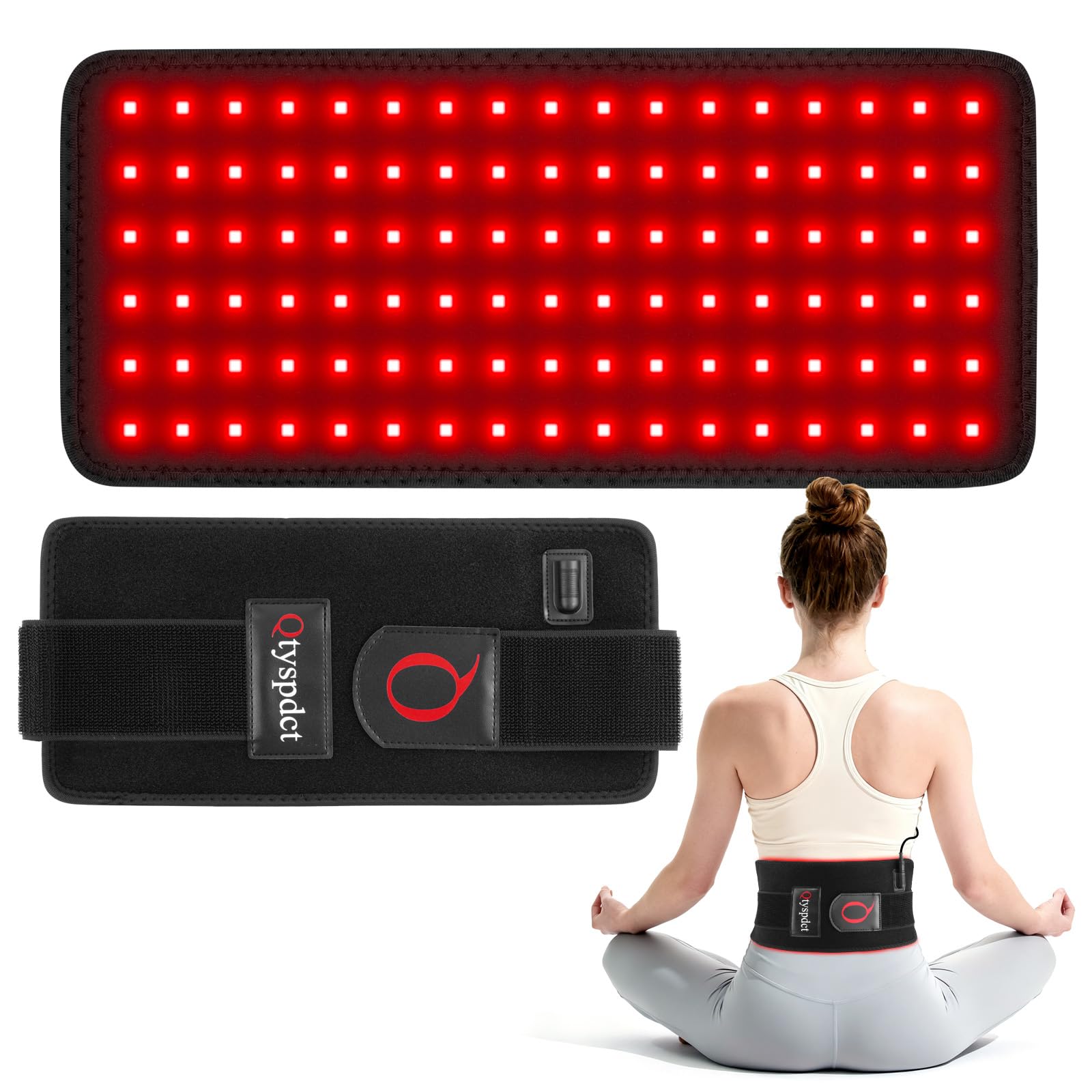 Qtyspdct cinturon de luz roja 660-850 para cobertura corporal amplia y relajación diaria.