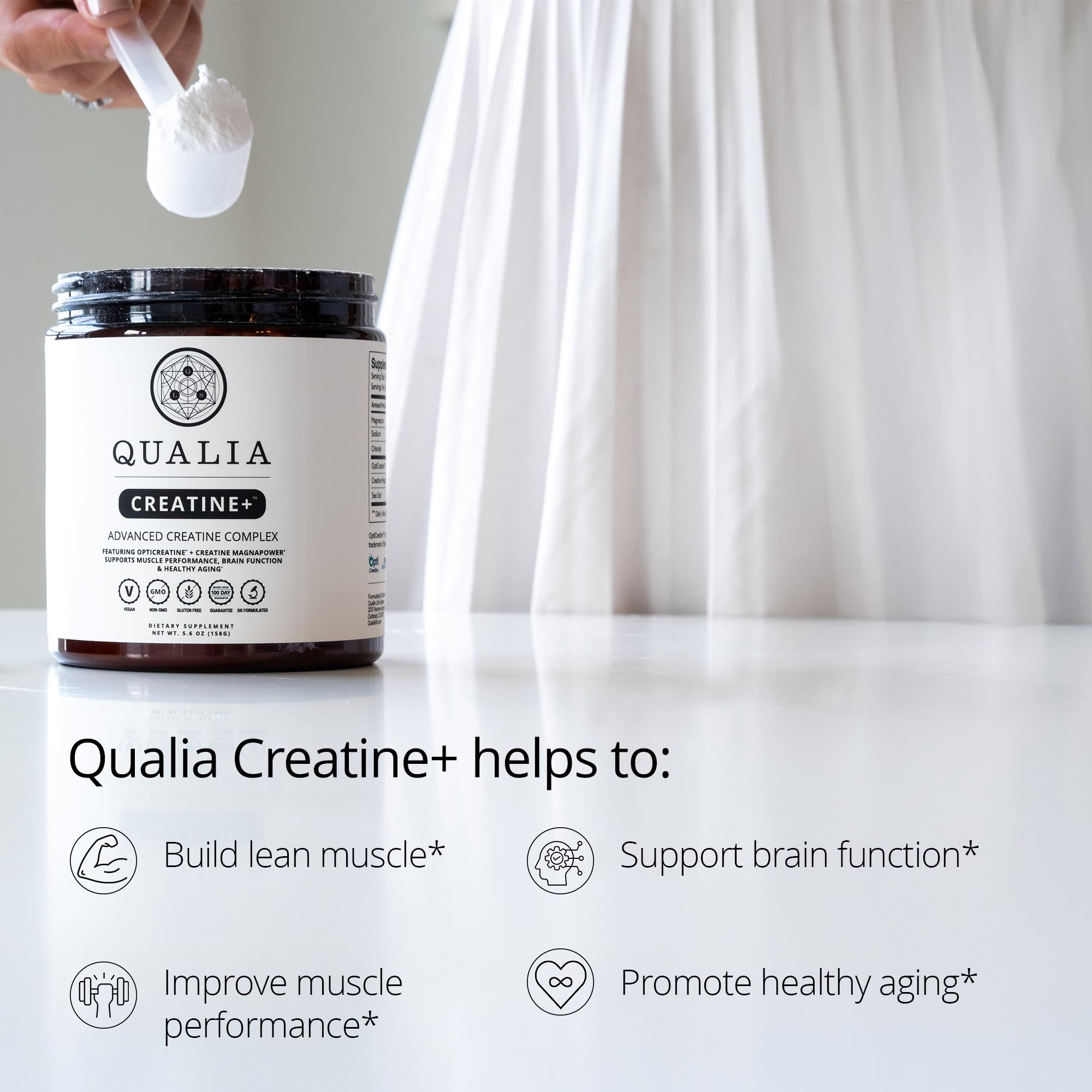Qualia Creatine: disolución suave al mezclar con agua