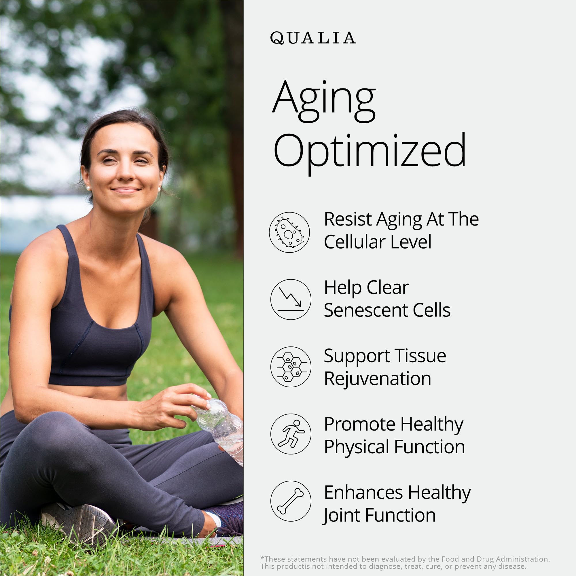 QUALIA LIFE SCIENCES Senolítico: cápsulas de textura suave y fácil de tragar.