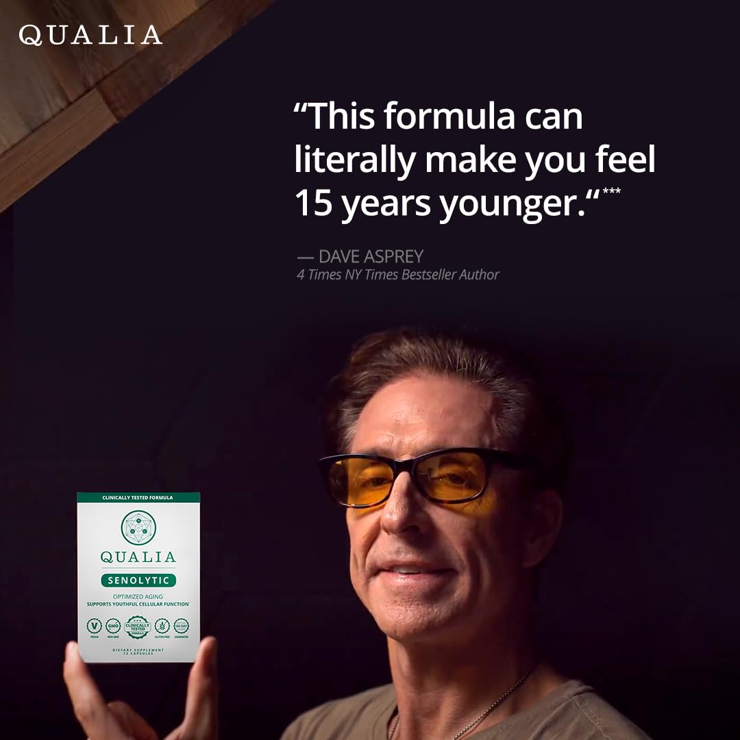 QUALIA LIFE SCIENCES Senolítico: diseño de envase moderno y práctico.