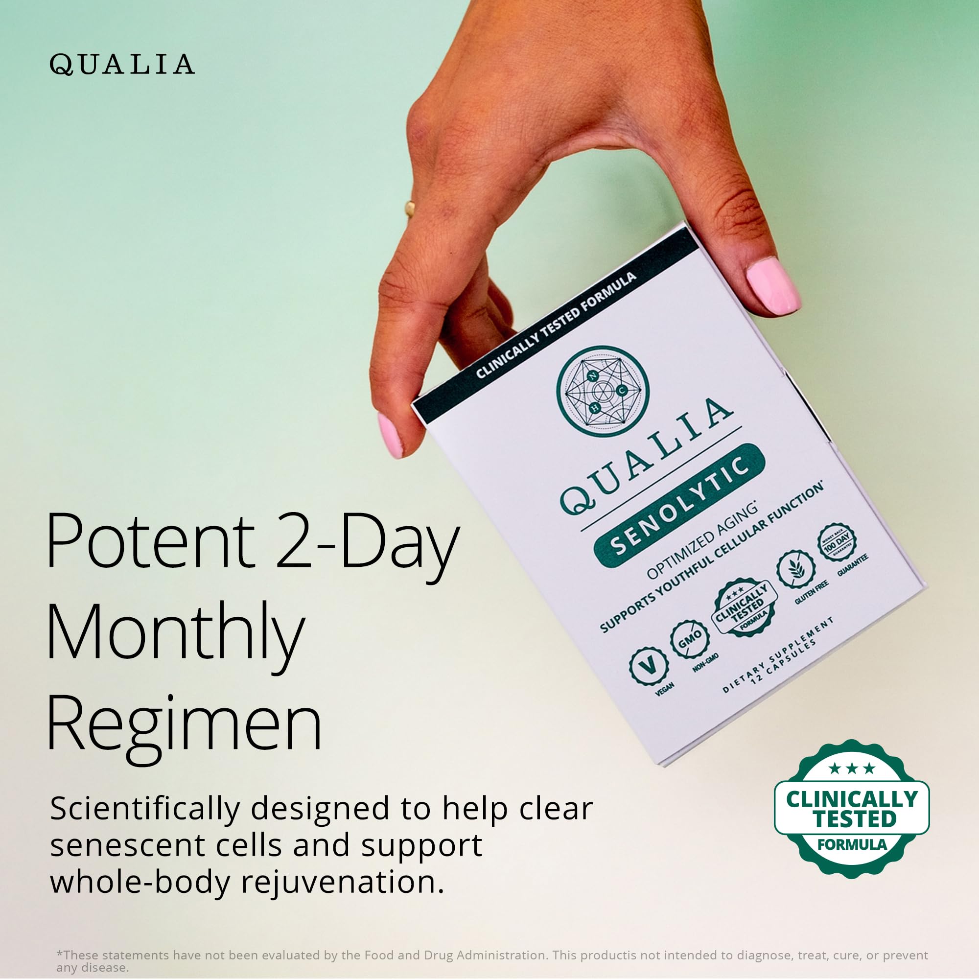 QUALIA LIFE SCIENCES Senolítico: ingredientes clave para apoyo celular.