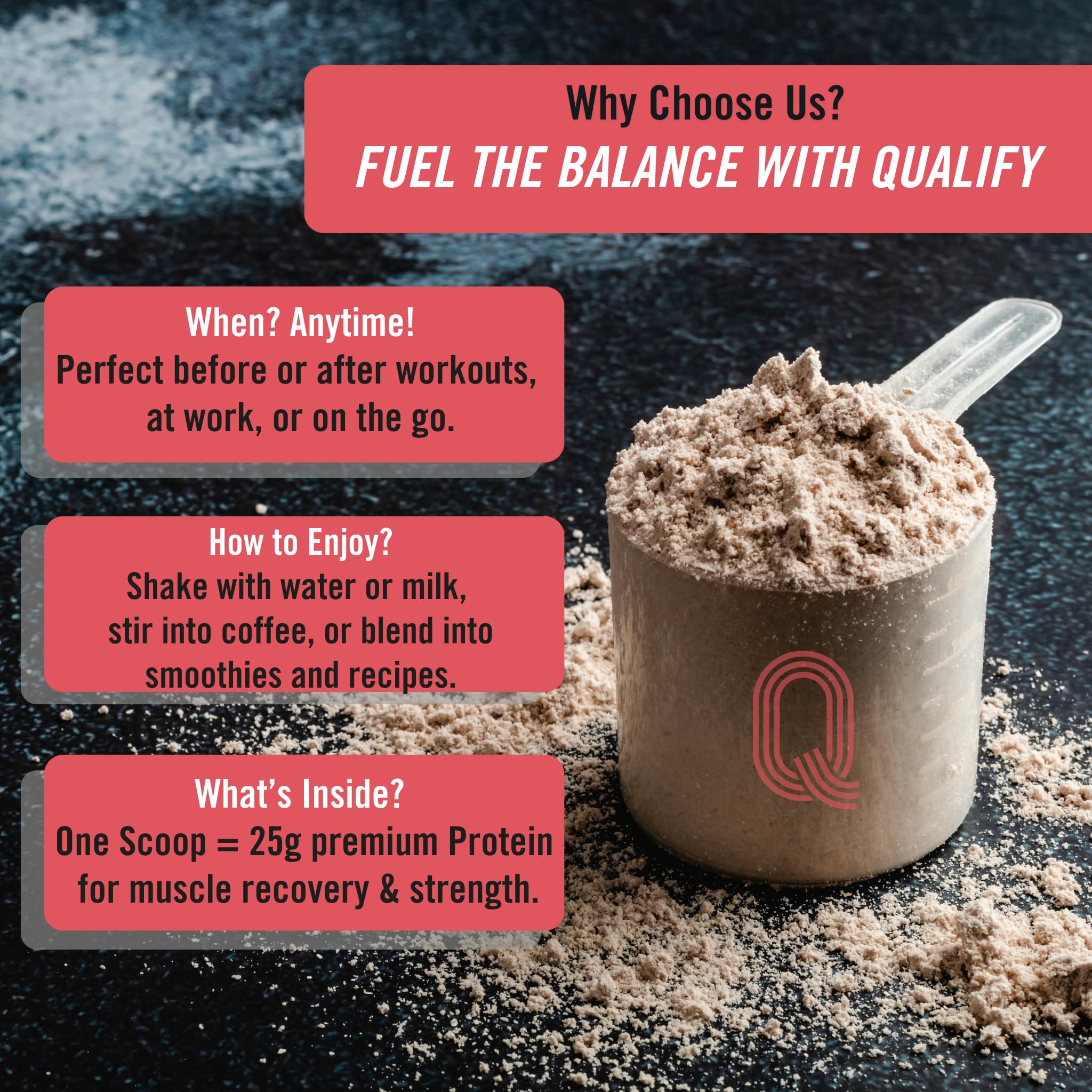 Batido post-entrenamiento con Qualify whey fresa