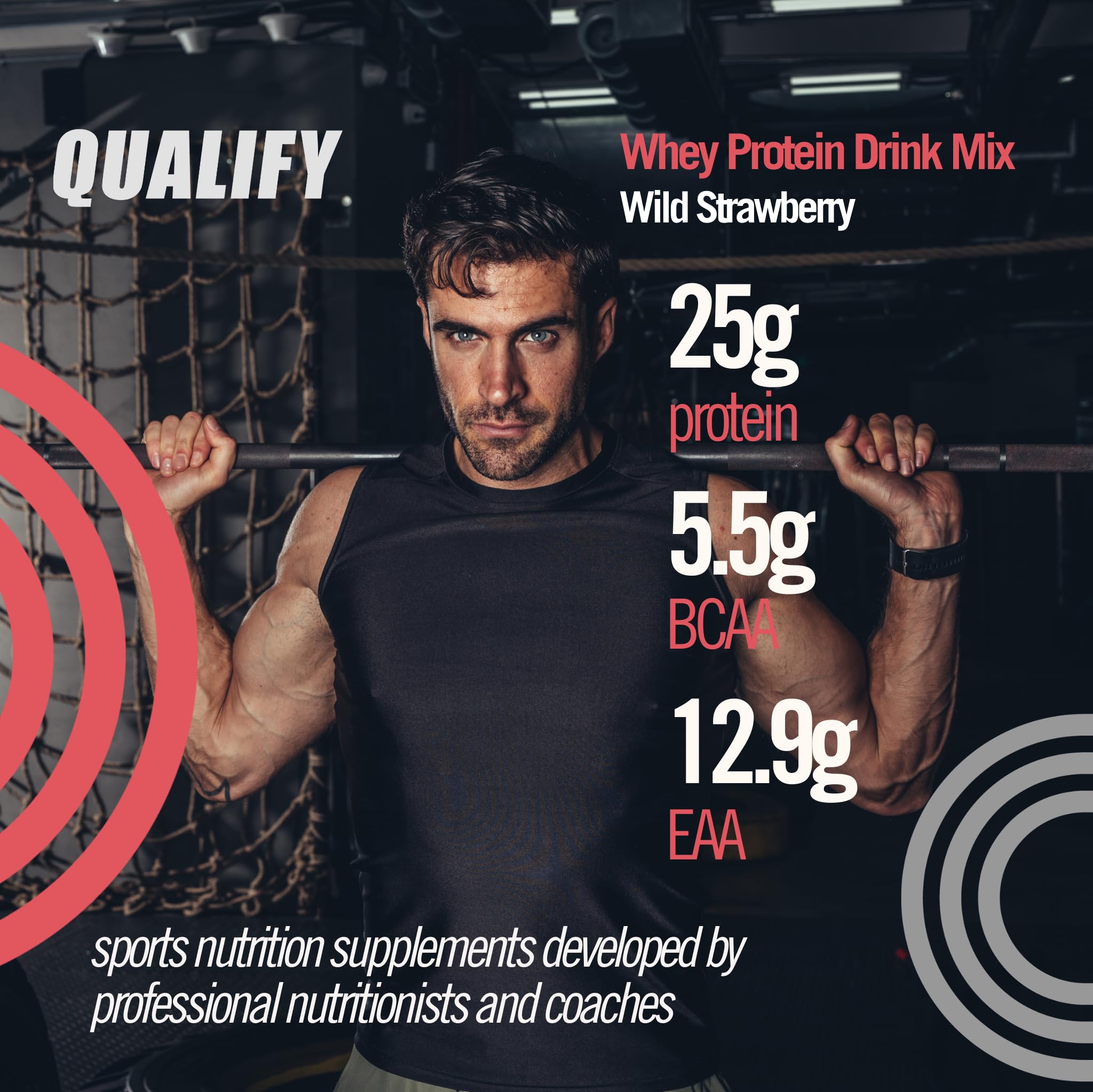 Tapa de Qualify whey fresa para almacenamiento y frescura