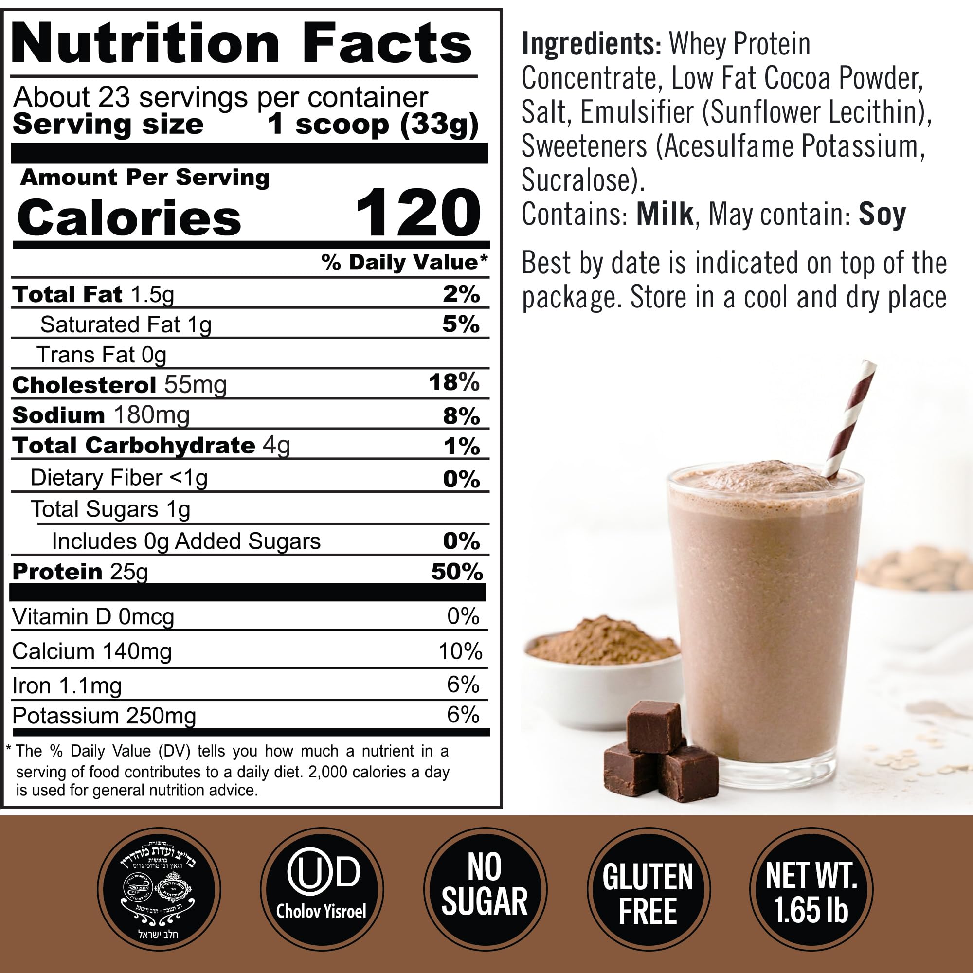 Proteína Qualify en batido de chocolate para consumo rápido