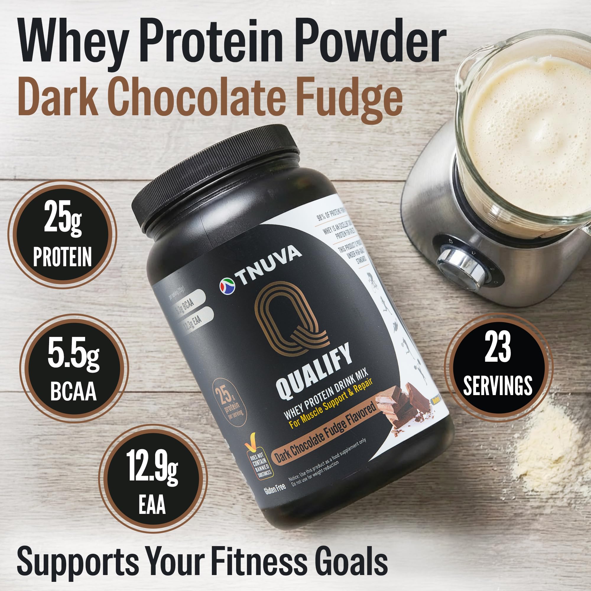 Proteína Qualify whey chocolate para pre y post entrenamiento