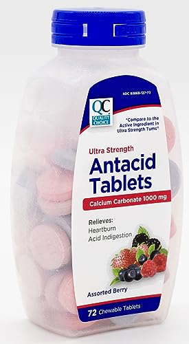 Quality Choice antiácido tableta masticable, calcio 1000 mg en cada una.