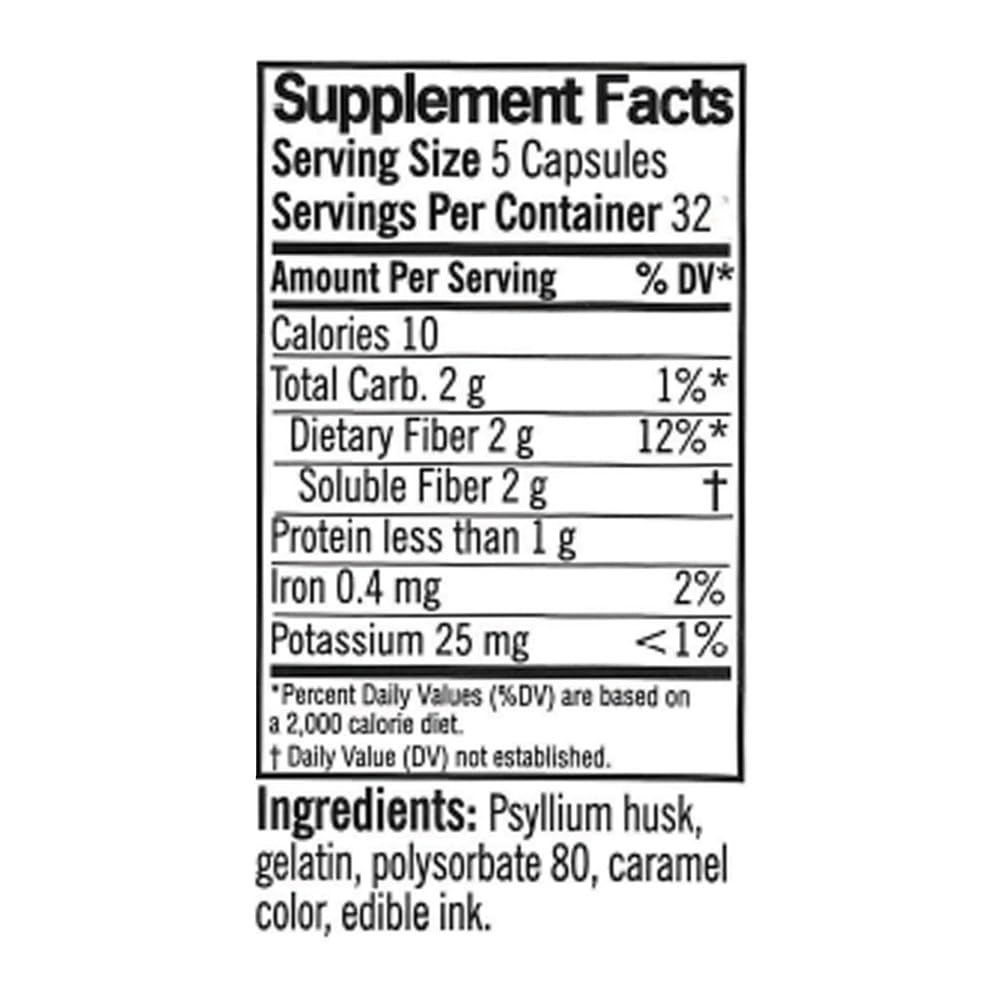 Quality Choice cápsulas de psyllium con tapa para dosificación.
