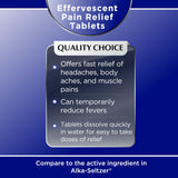 Etiqueta de Quality Choice que indica aspirina amortiguada de 325 mg.