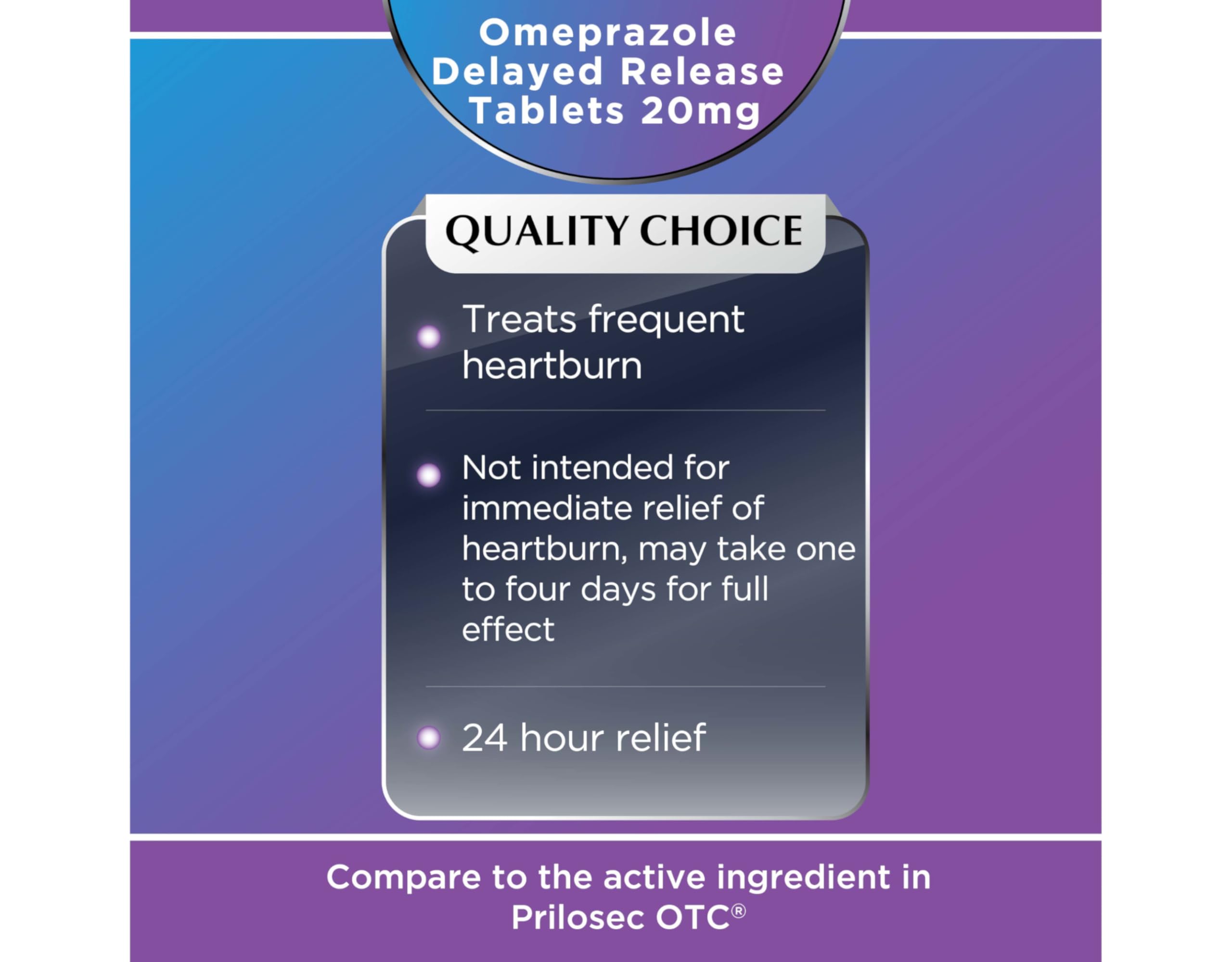 Quality Choice Omeprazol caja 42 tabletas tres cursos 14 días, presentación práctica