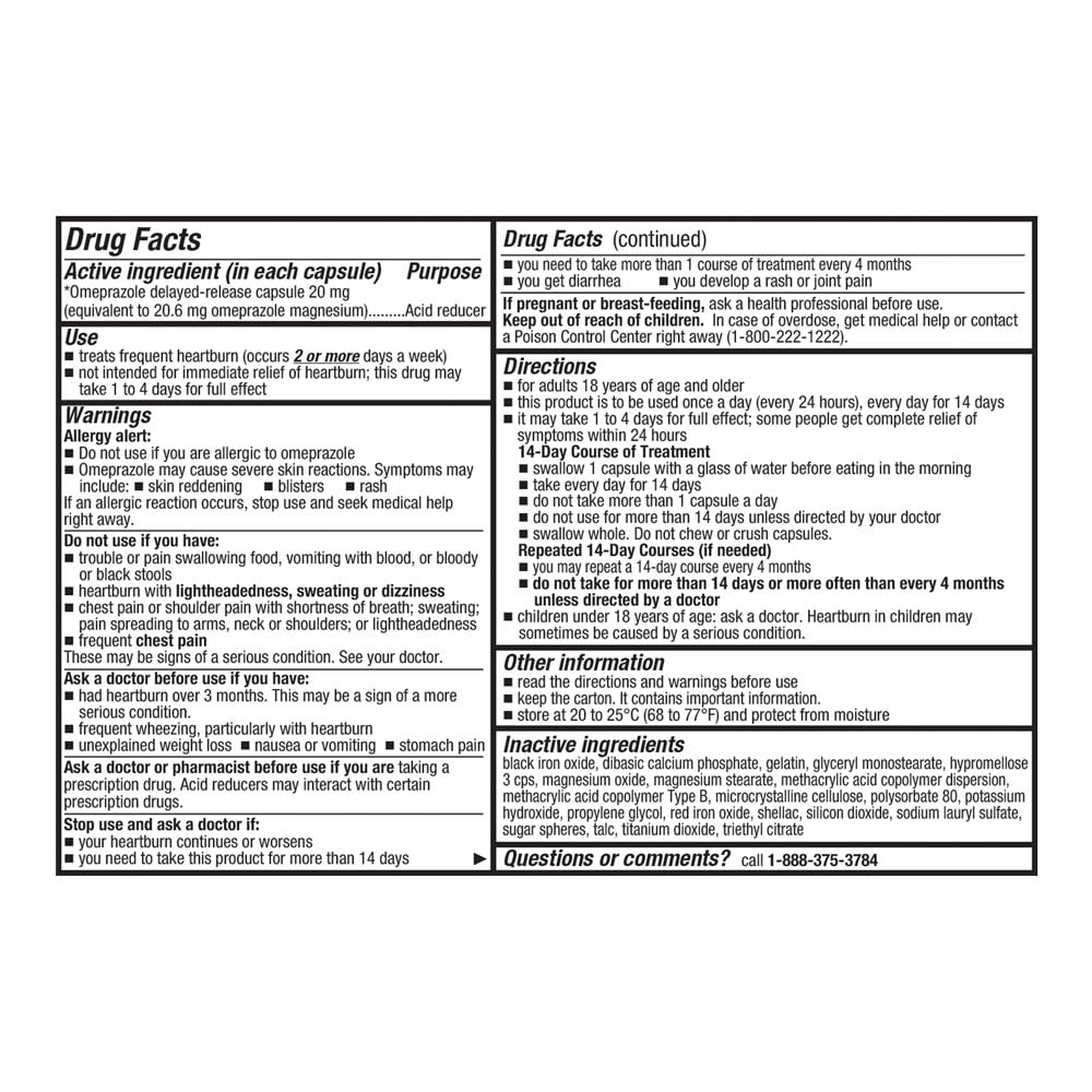 Quality Choice omeprazol cápsulas retardo, etiqueta informativa para orientar el uso.