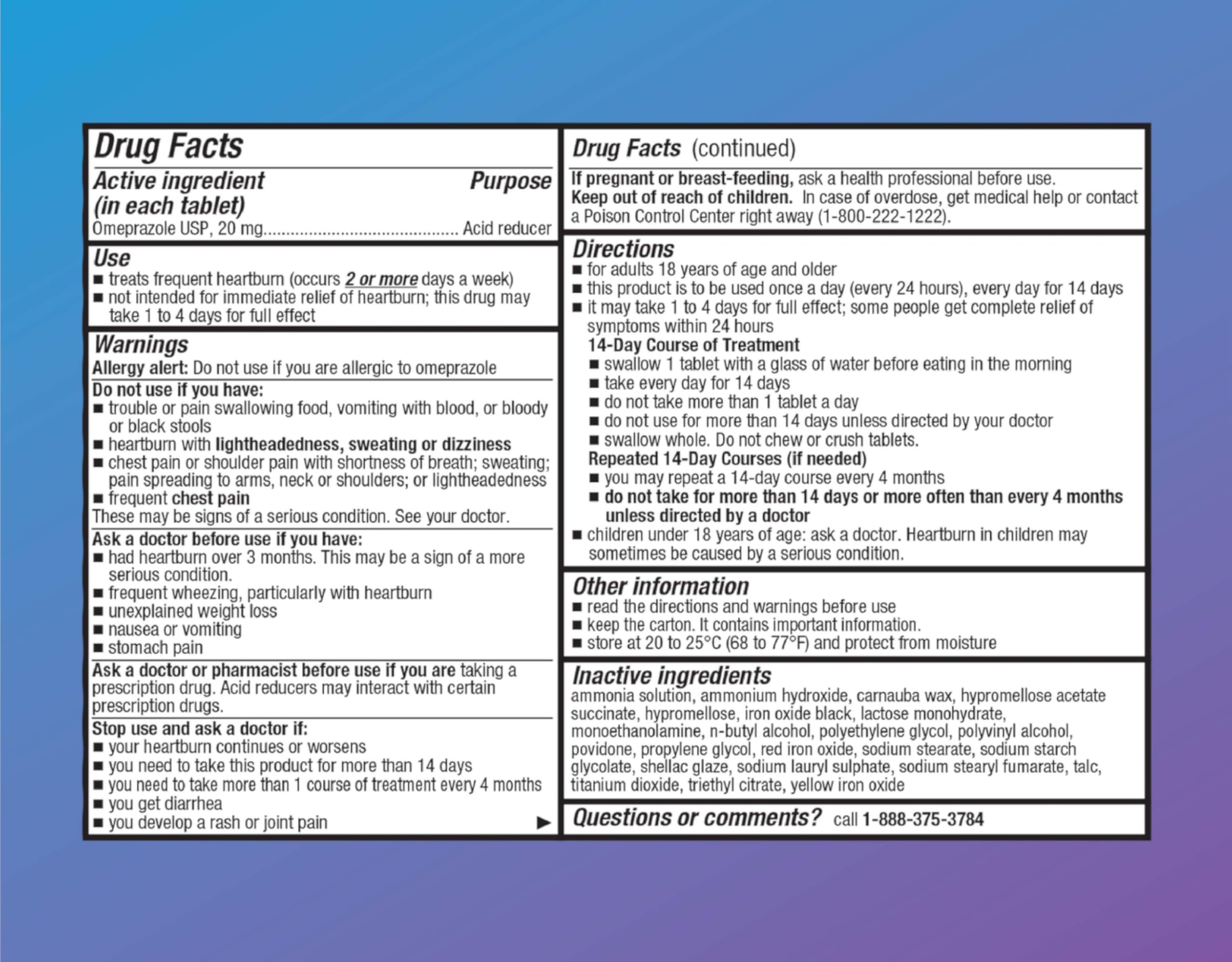 Quality Choice Omeprazol tableta 20 mg, caja visible para uso diario