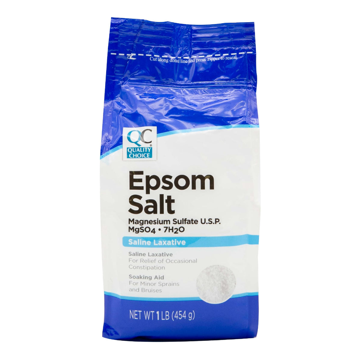 Quality Choice Sal Epsom para remojo muscular y alivio de tensión.