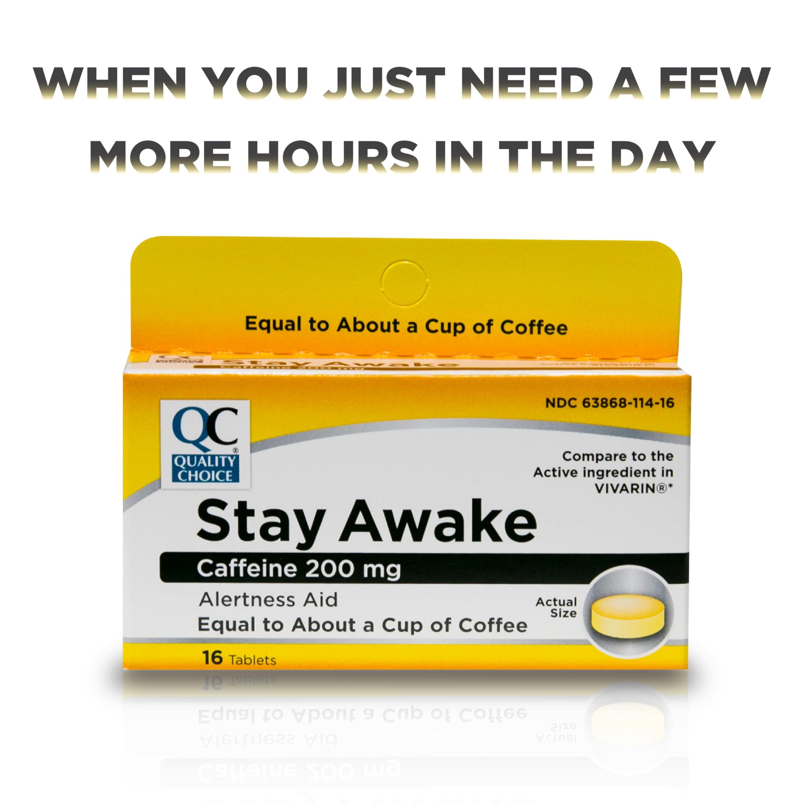Quality Choice Stay Awake tableta cafeina para viajes largos, energia estable al manejar