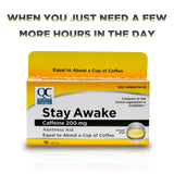 Quality Choice Stay Awake tableta cafeina para viajes largos, energia estable al manejar