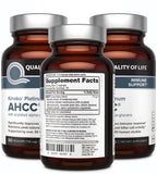Quality of Life AHCC Kinoko Platinum 750 mg, paquete de tres, conveniencia diaria